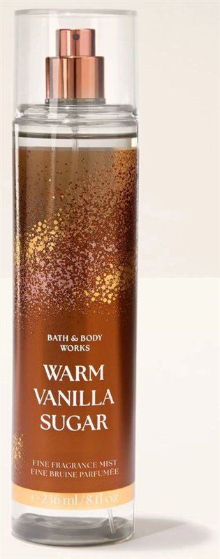 Body mist Warm Vanilla Sugar, da Bath and Body Works, frasco de 236 ml