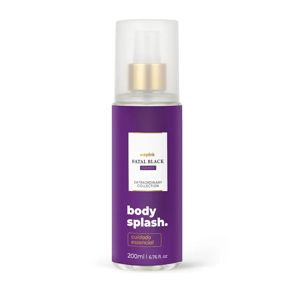 Body splash Wepink Fatal Black For Her desodorante colônia 200 ml, frasco roxo