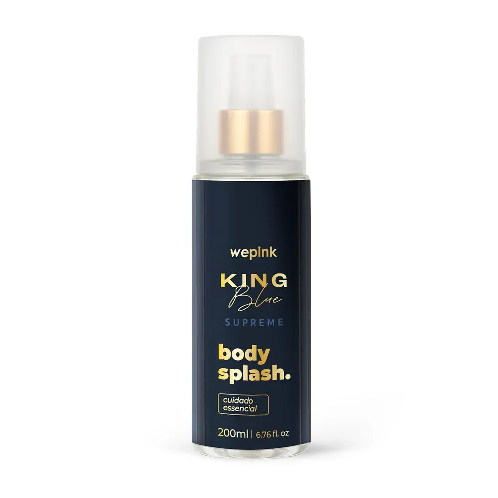 Frasco azul-escuro do body splash Wepink King Blue Supreme