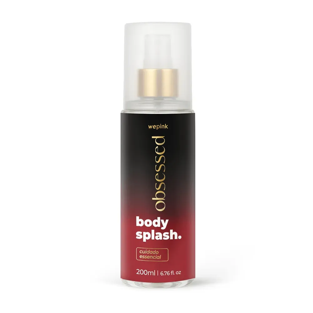 Body splash Wepink Obsessed desodorante colônia 200 ml, frasco preto e vermelho