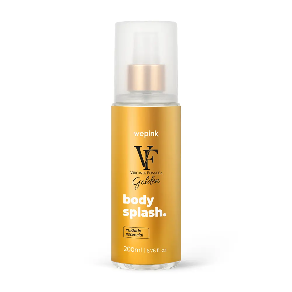 Frasco dourado do body splash Wepink VF Golden
