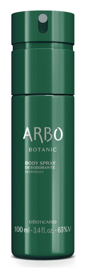 Body splash masculino Boticário: body spray desodorante Arbo Botanic 100 ml, frasco verde