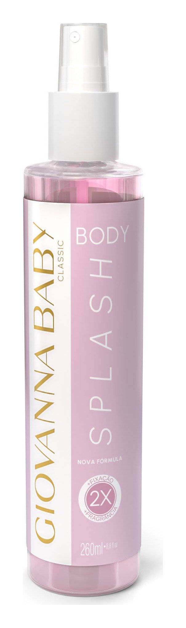 Body splash barato Giovanna Baby Classic, frasco rosa-claro de 260 ml