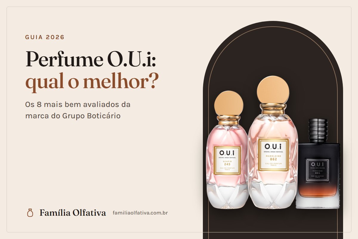 Capa do guia: qual o melhor perfume O.U.i, com os frascos Scapin 245, Madeleine 862 e Iconique 001