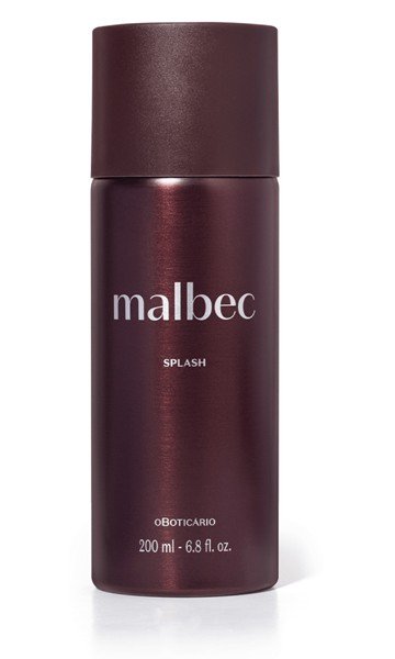 Body splash masculino Malbec 200 ml, da Boticário, frasco vinho