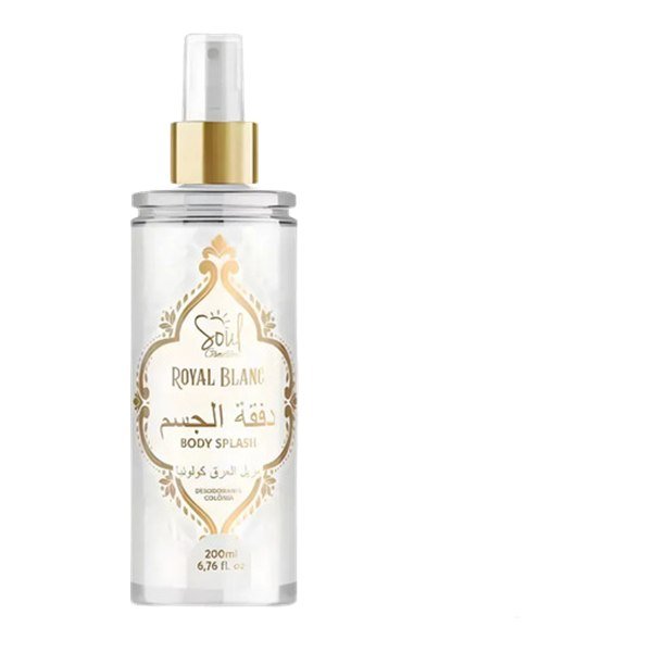 Body splash Soul Royal Blanc 200 ml, frasco transparente
