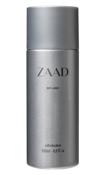 Frasco prata do body splash masculino Zaad, da Boticário