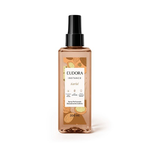 Frasco de 200 ml do spray perfumado Instance Karité, da Eudora