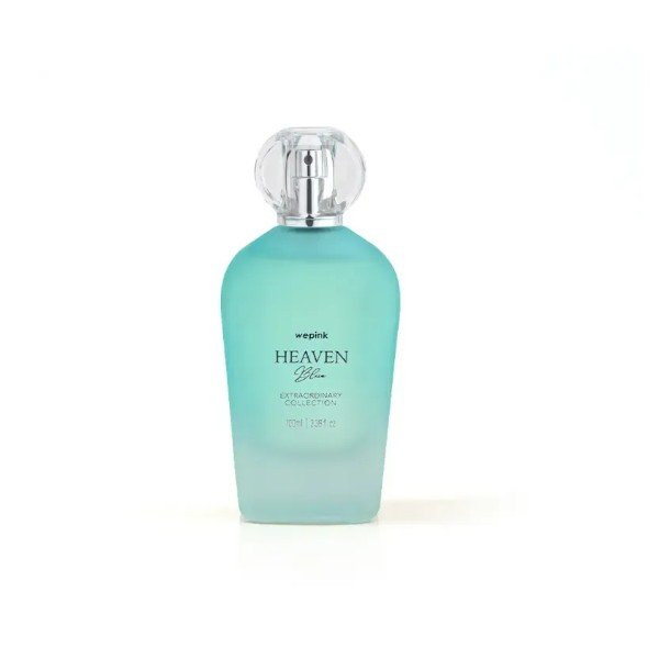 Frasco azul-claro do perfume Heaven Blue, da Wepink